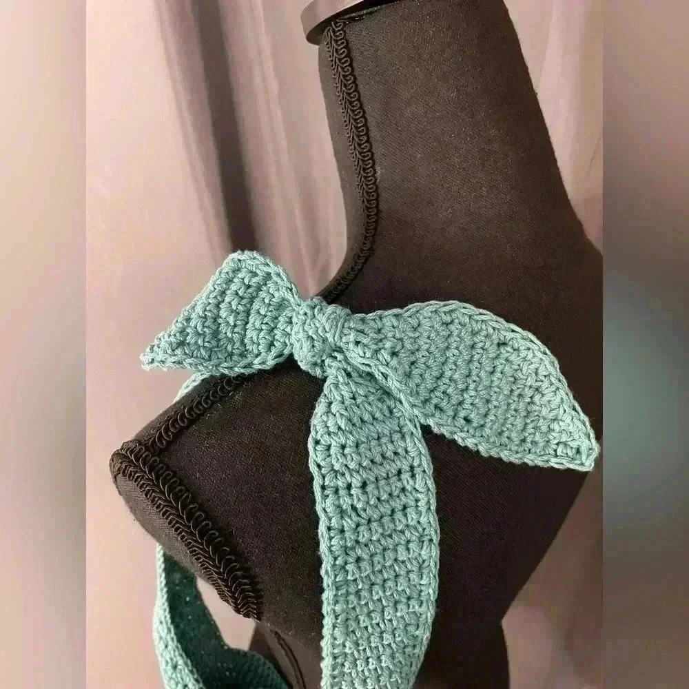 Seafoam Hand Crocheted Shoulder Bag - Picture 3 of 3